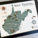 West Virginia State Park Push Pin Map, Wooden Tree Pins, Custom With Regard To West Virginia Map State Parks
