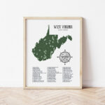 West Virginia State Parks Map, Family Adventure Map Gift   Etsy For West Virginia State Park Map