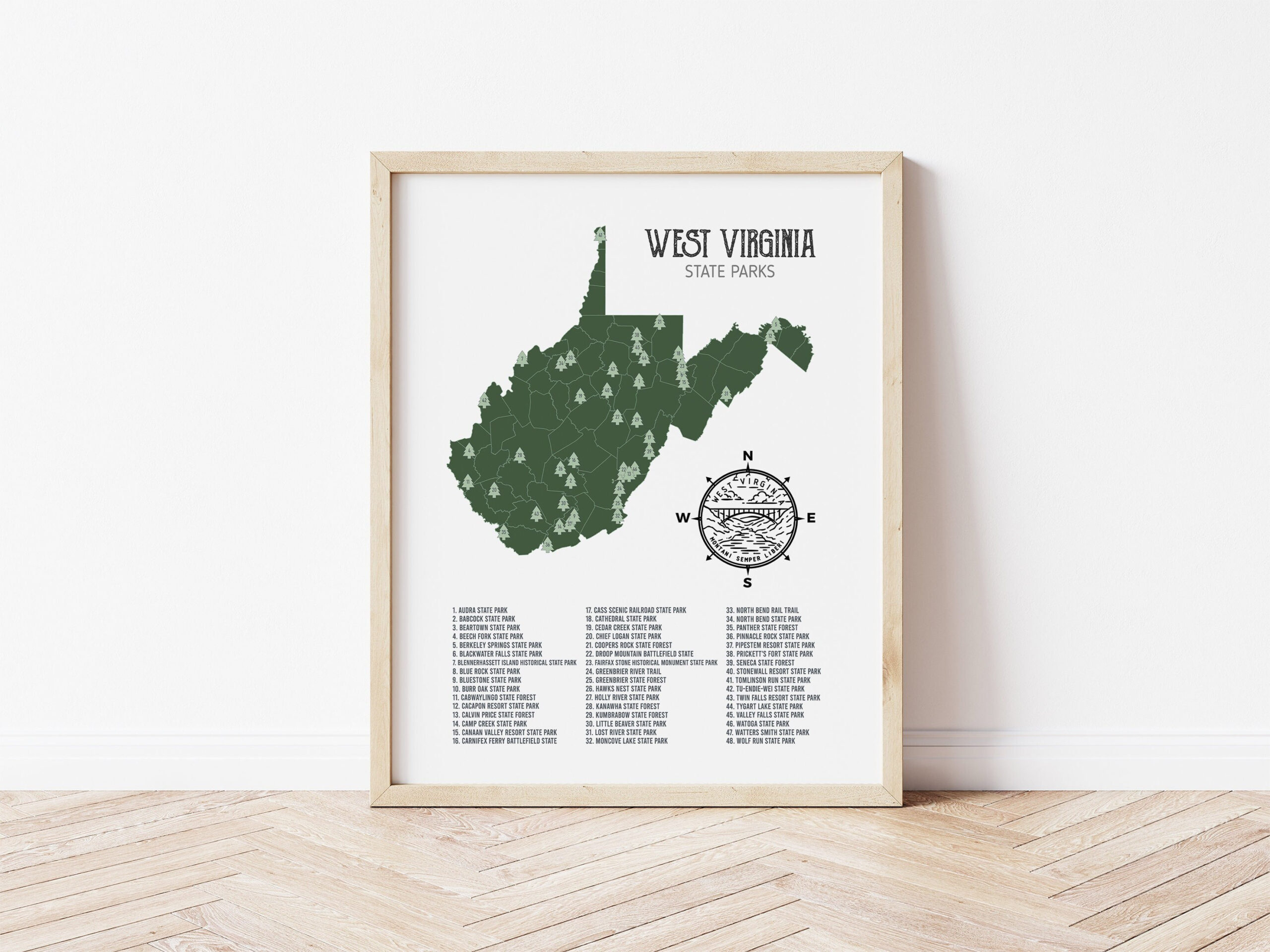 West Virginia State Parks Map, Family Adventure Map Gift - Etsy for West Virginia State Park Map