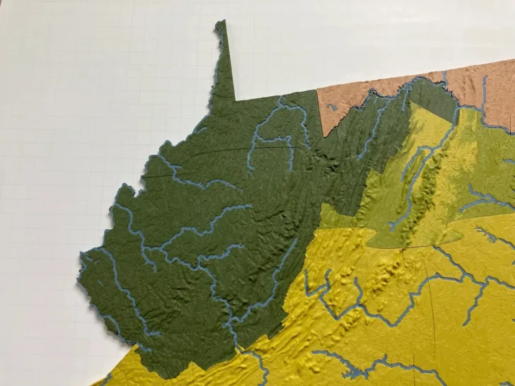 Topographic Map of West Virginia