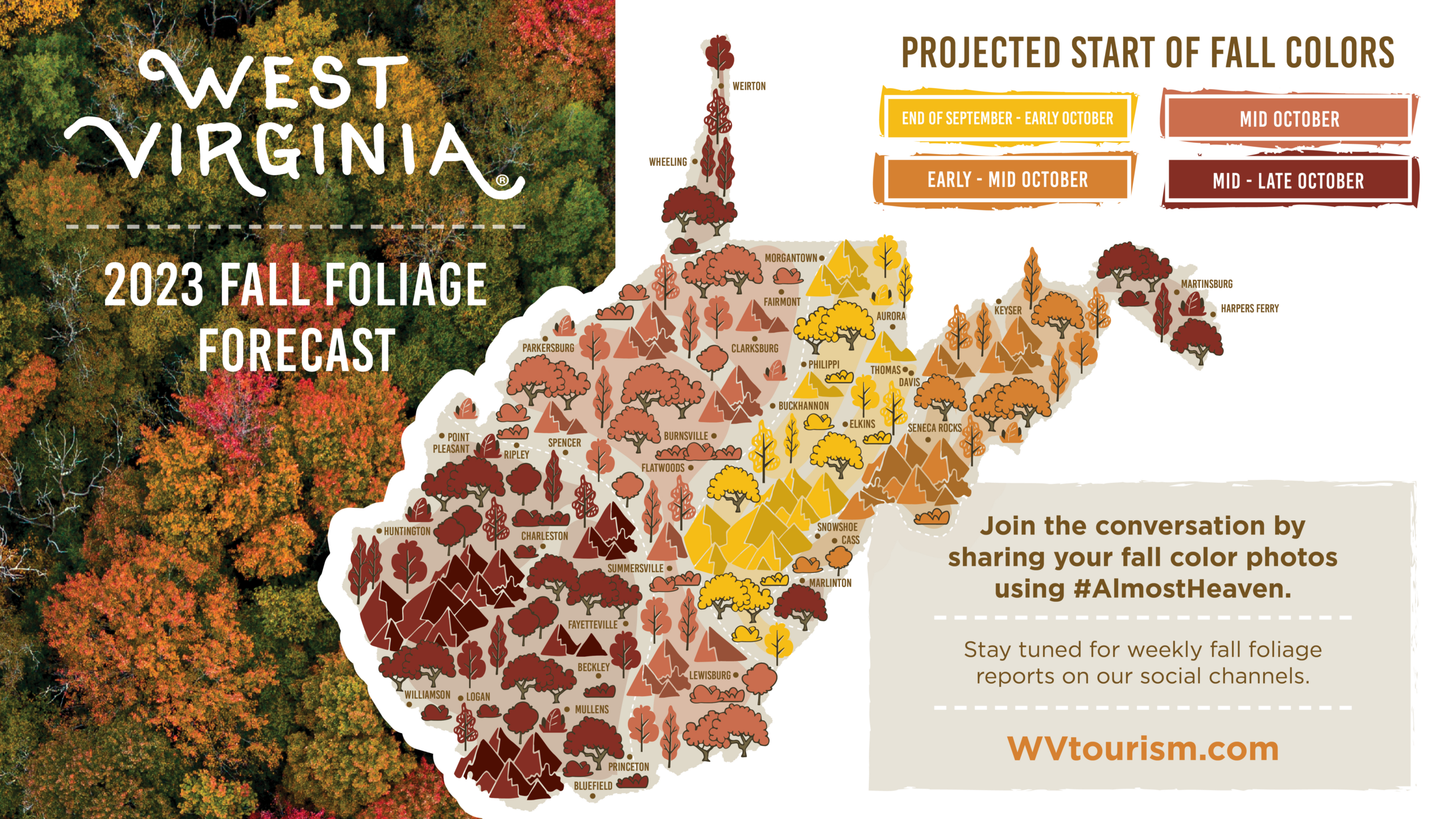 West Virginia&amp;#039;S Fall Foliage Map Released in Fall Foliage Map West Virginia