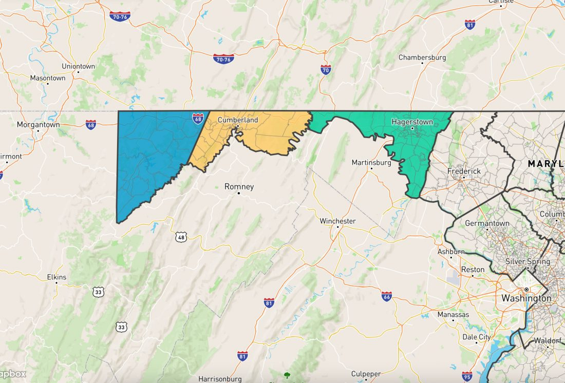 Western Maryland Counties Seek Refuge In W.va. | News, Sports with Map Of Maryland And West Virginia