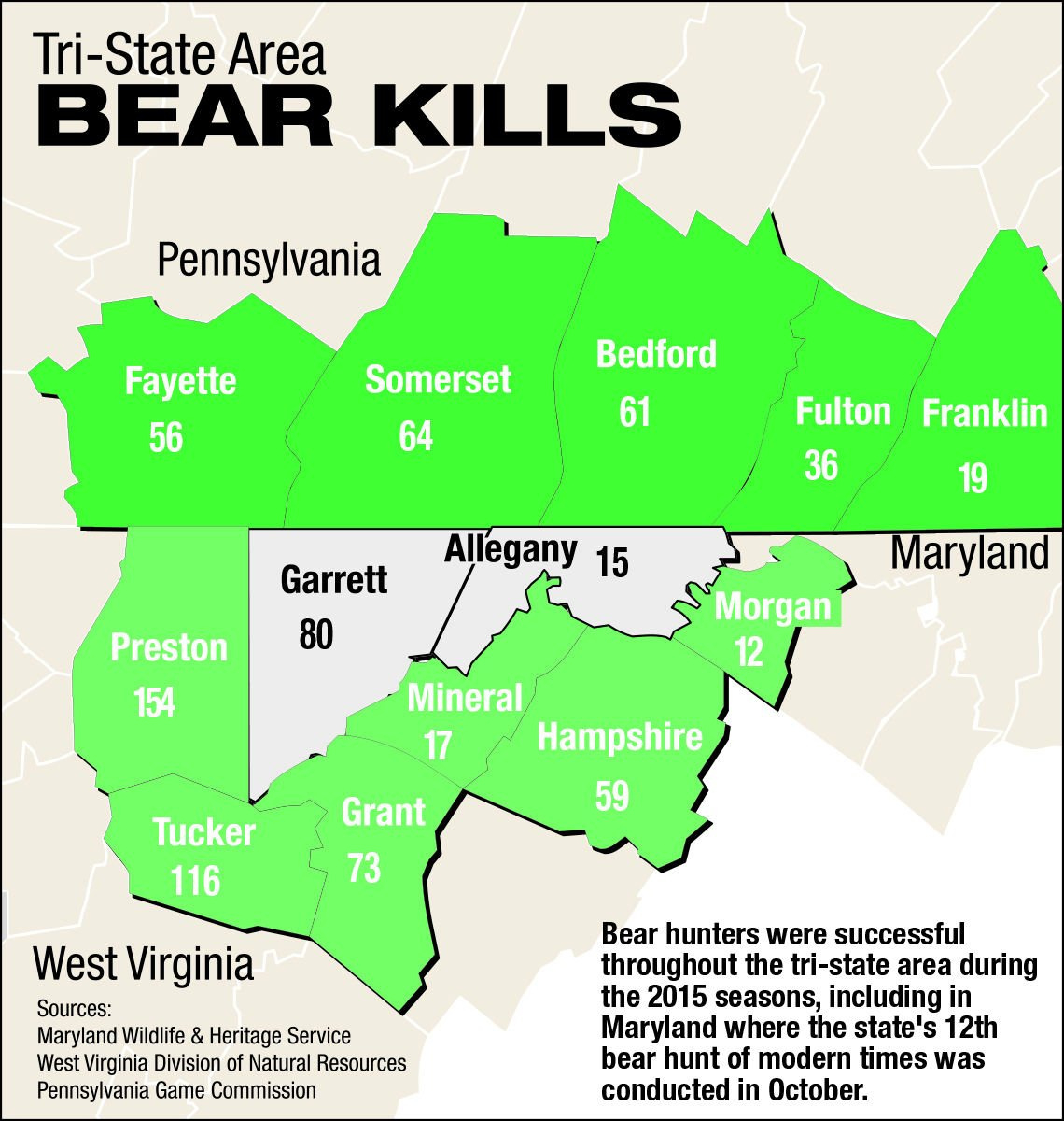 Western Maryland In The Middle Of A Bear Sandwich | Bear Hunt throughout West Virginia Bear Population Map