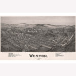 Weston, West Virginia. Antique Birdseye Map; 1900 | Ebay Pertaining To Map Of Weston West Virginia