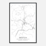 Weston West Virginia Map Poster, Modern Home Decor Wall Art Print   Custom  Maps & Posters Regarding Map Of Weston West Virginia