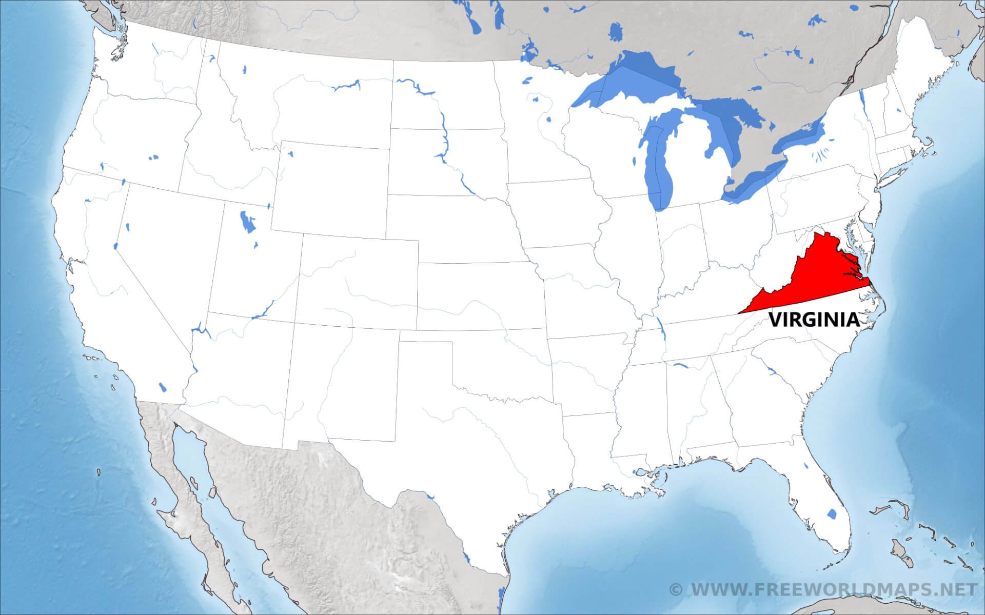 Where Is Virginia Located On The Map? in Virginia Located on a Map