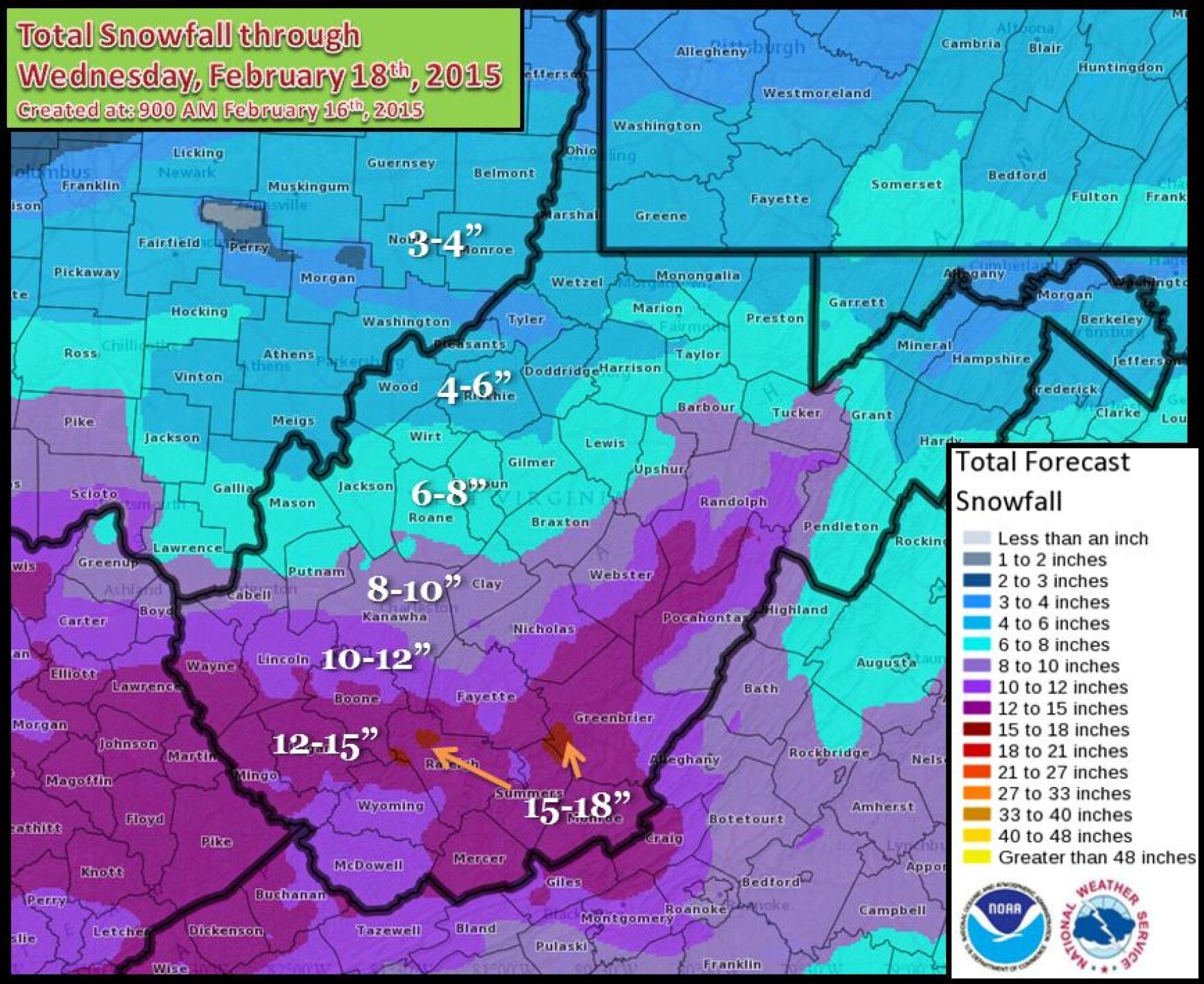 Winter Storm 2015: Forecast, Power Outages, Road Conditions &amp;amp; More within West Virginia Road Conditions Map