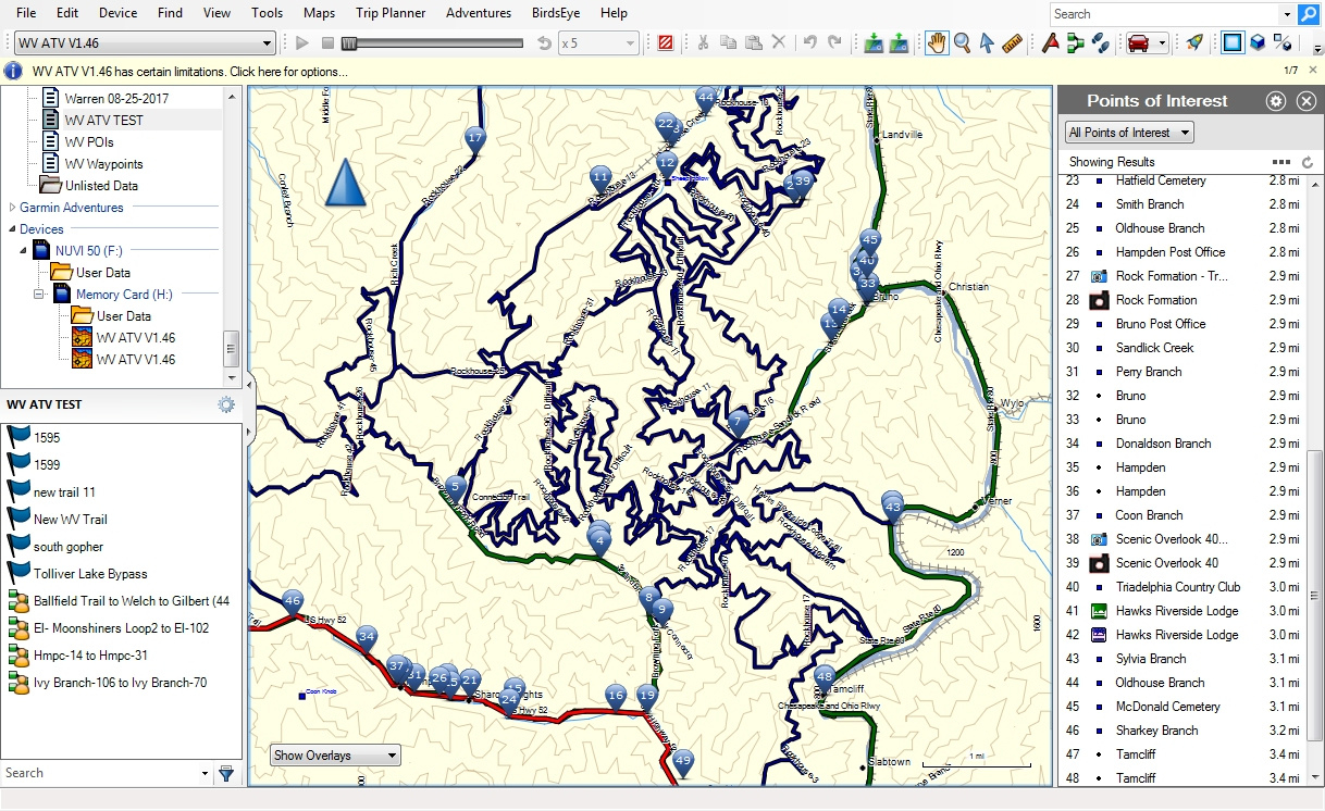 Wv Atv Map For Garmin intended for Outlaw Trails West Virginia Map