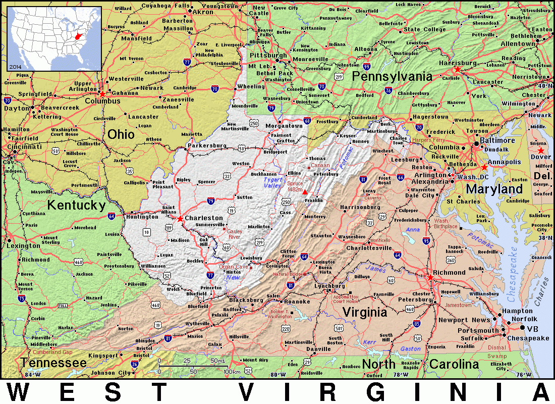 Wv · West Virginia · Public Domain Mapspat, The Free, Open within Map of Kentucky and West Virginia
